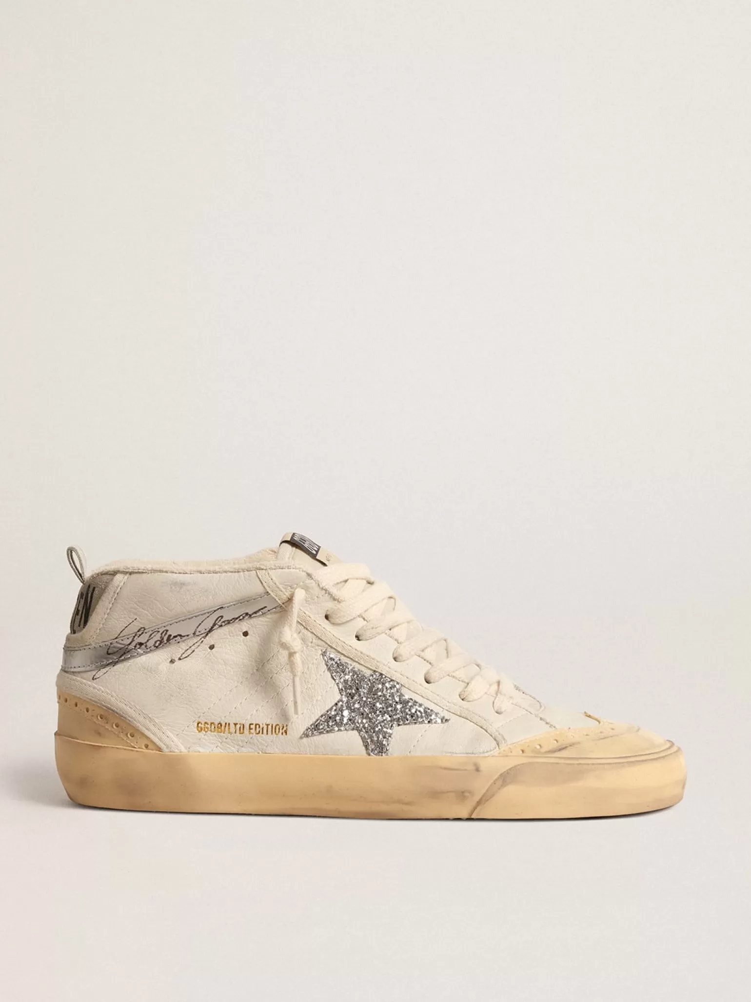 Flash Sale Mid Star LTD com estrela de glitter e lista de couro metálico MULHER Mid Star