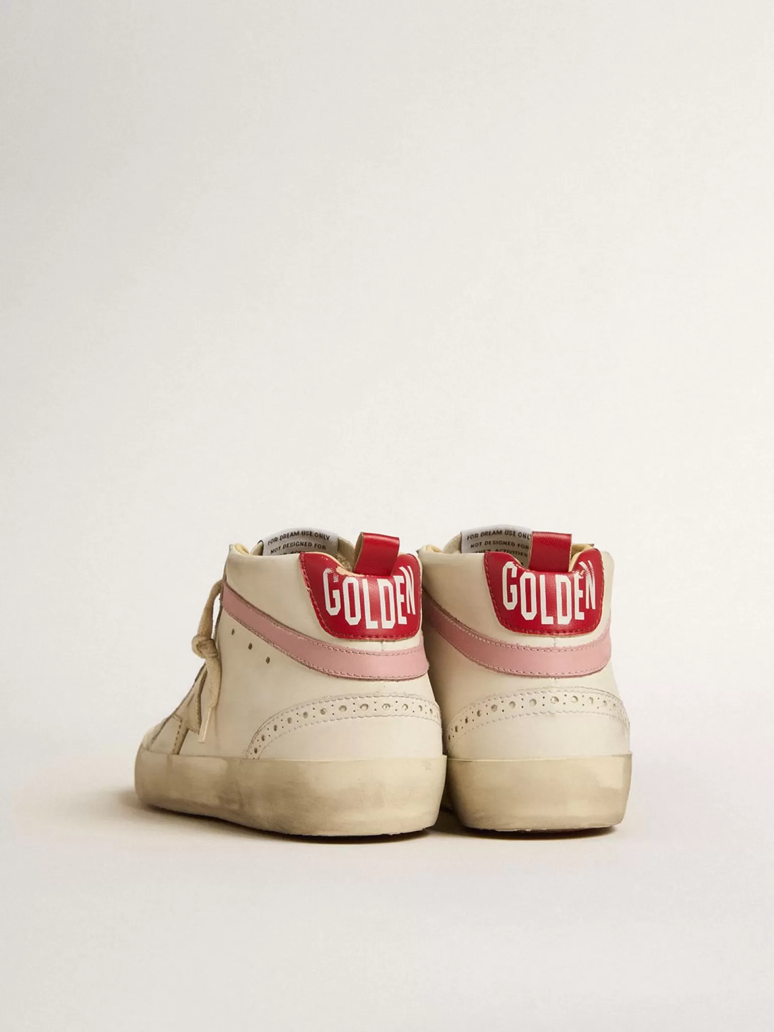 Clearance Mid Star LTD de base vegetal com estrela de couro dourado e lista rosa MULHER Mid Star