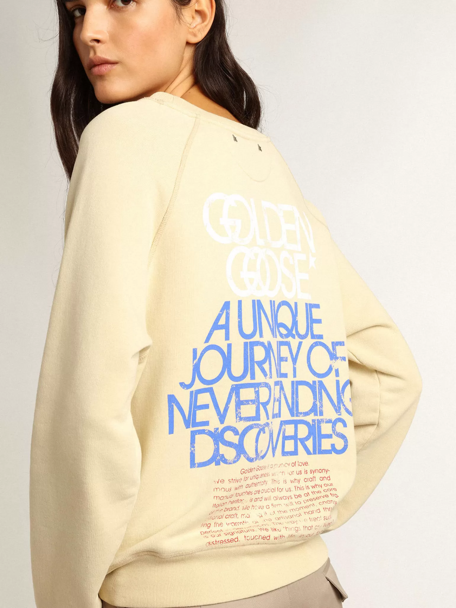 Sale Moletom cor de marzipã com frases nas costas MULHER Moletons