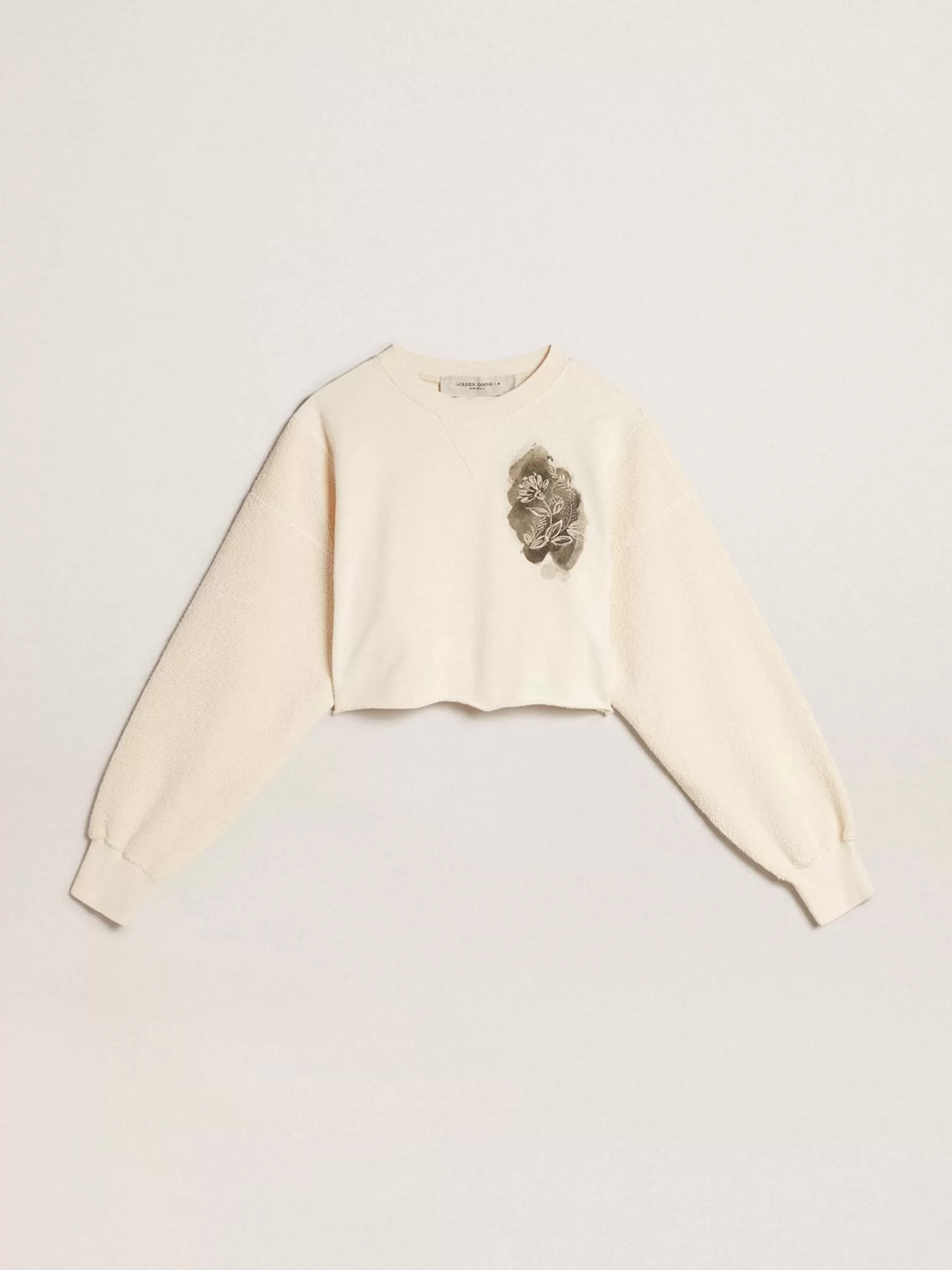 Clearance Moletom cropped de algodão branco usado MULHER Moletons