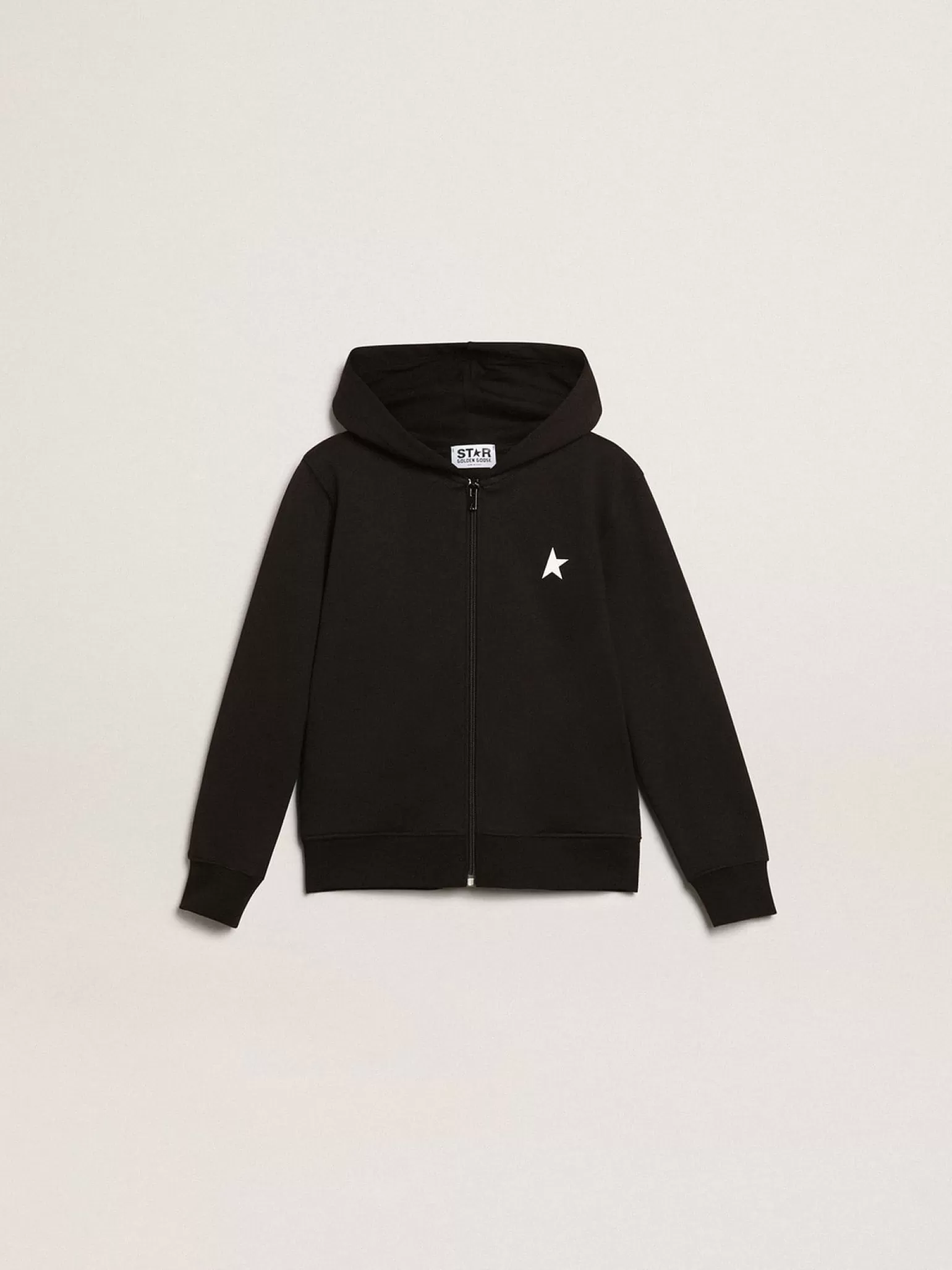 Best Moletom preto com capuz e estrela e logo brancos em contraste Roupas de cima (4-12 years) | Roupas de cima (4-12 years)