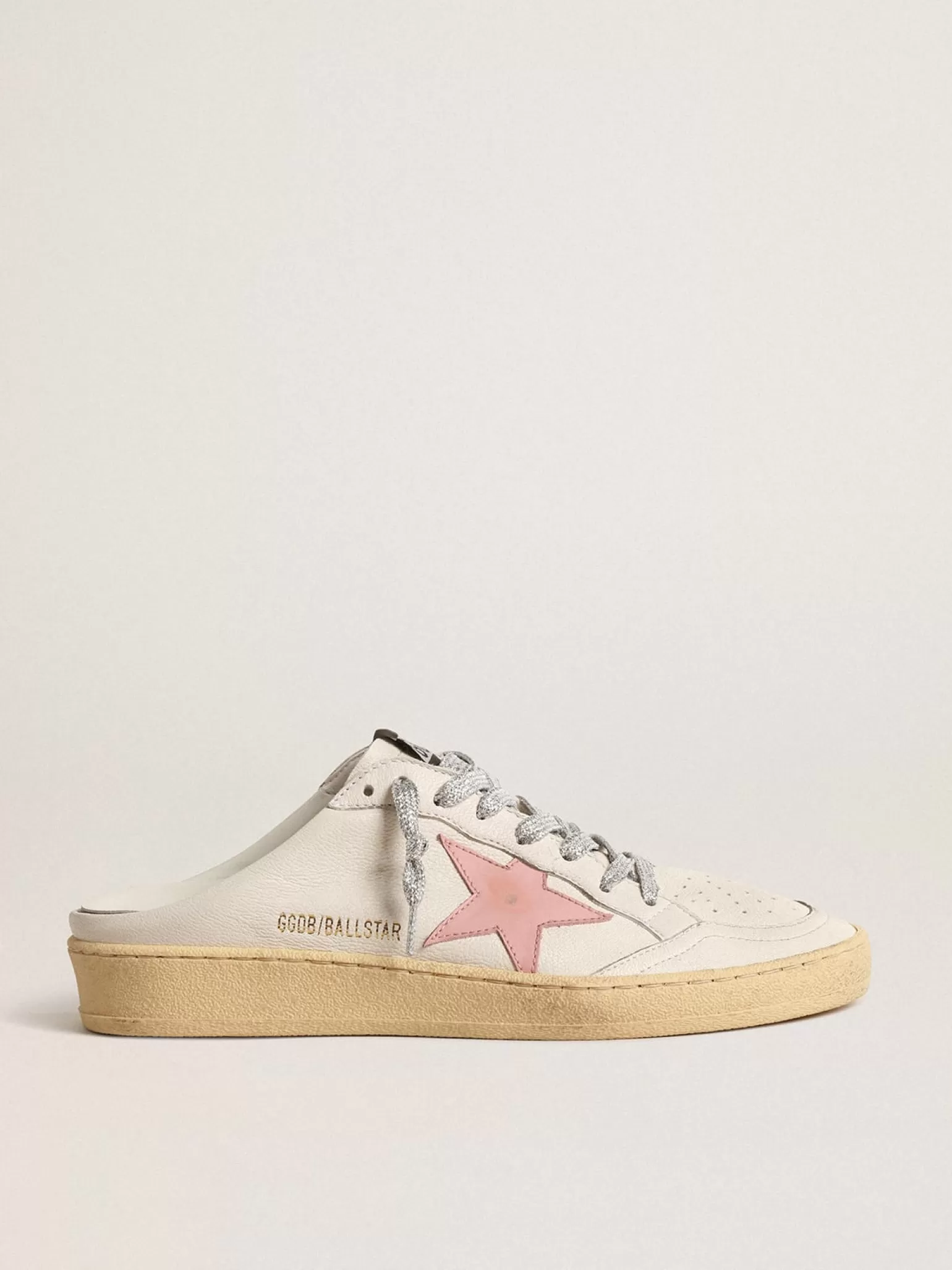 Cheap Mule Ball Star de napa branca com estrela de couro rosa antigo MULHER Beachwear | Ball Star