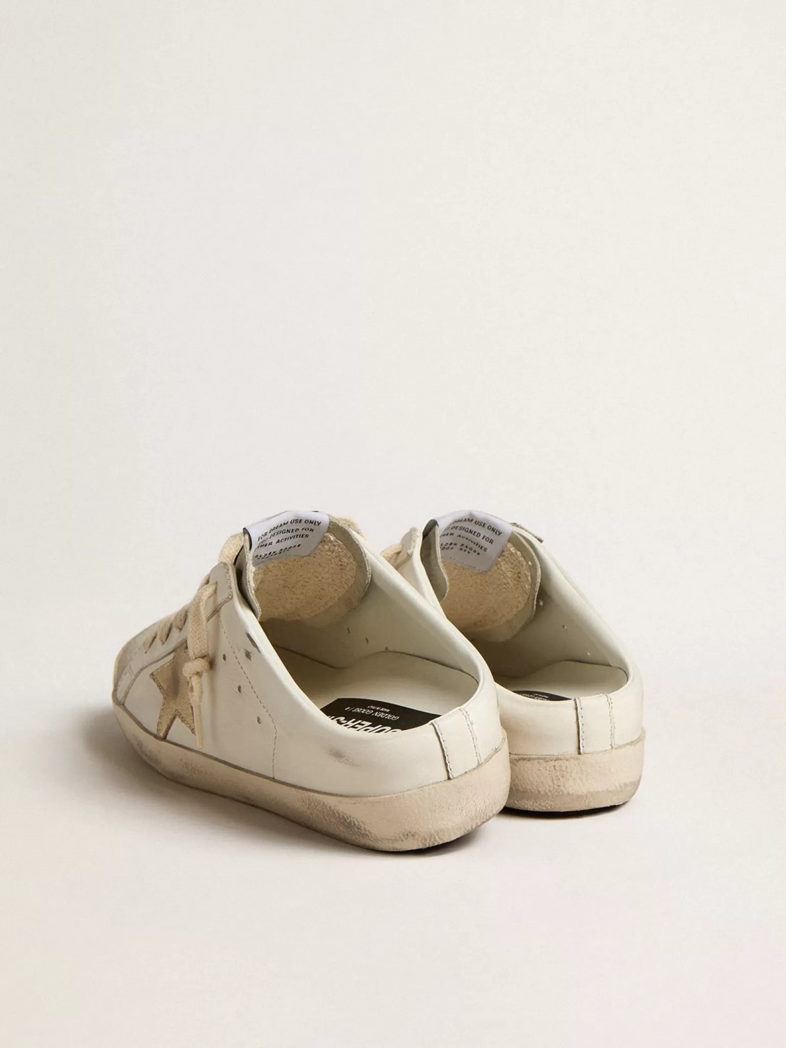 Sale Mule Super-Star com estrela platinada e lingueta de suede gelo MULHER Super-Star Sabot