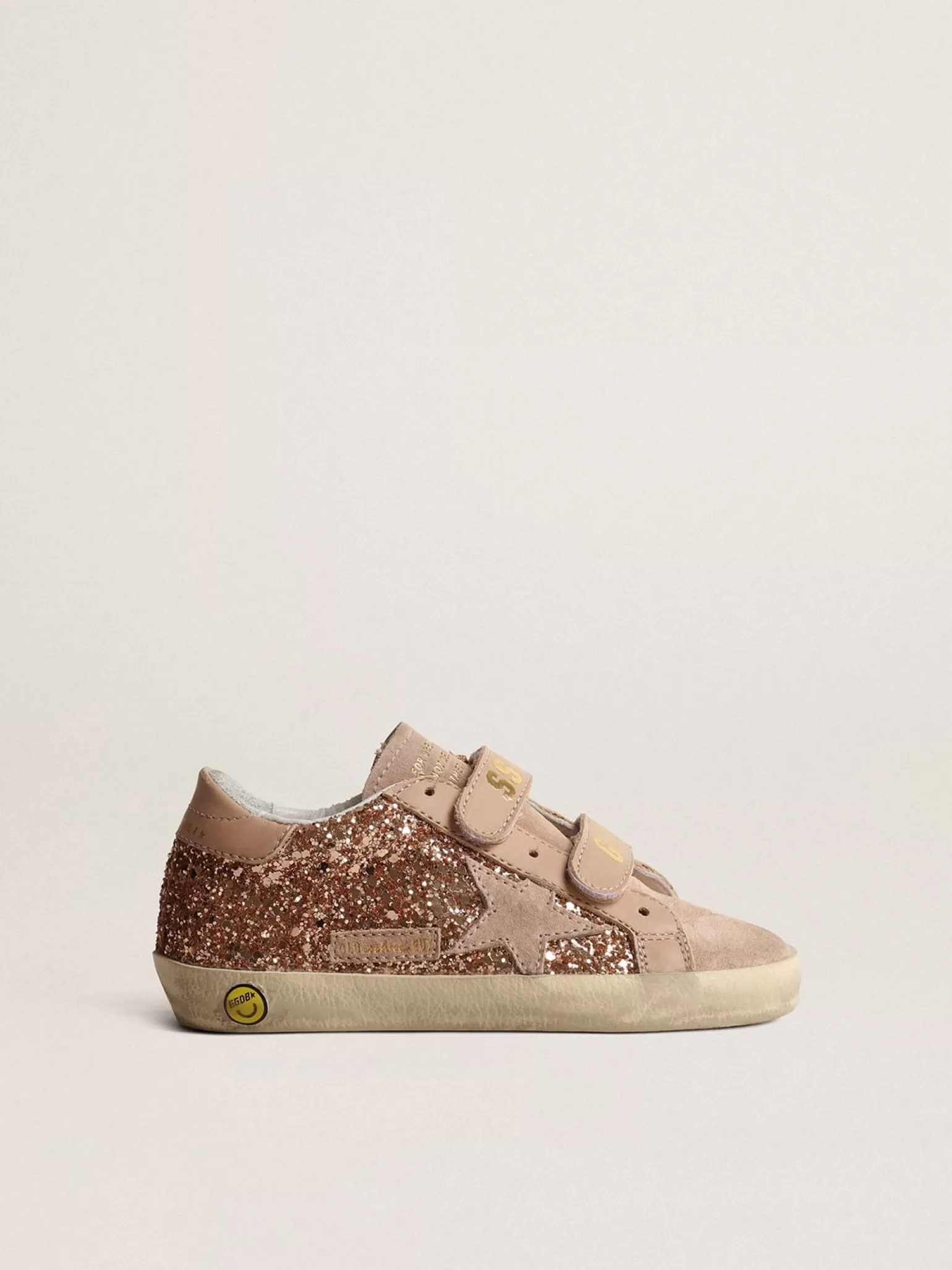 Best Sale Old School Young de glitter rosa pêssego com estrela de suede rosa Meninas (4-10 anos)