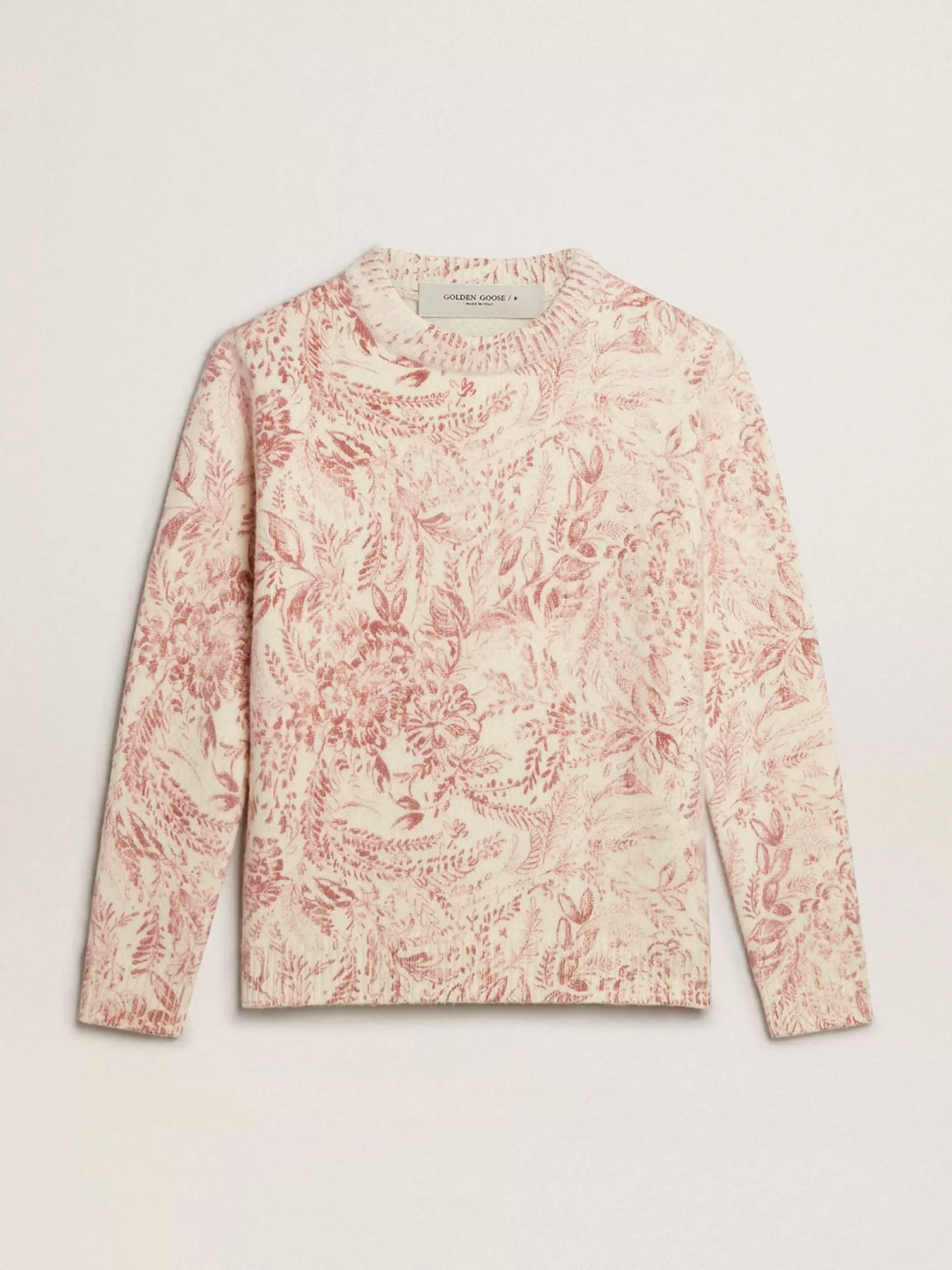 Cheap Pulôver de gola redonda feminino de lã com estampa toile de jouy all over MULHER Malhas