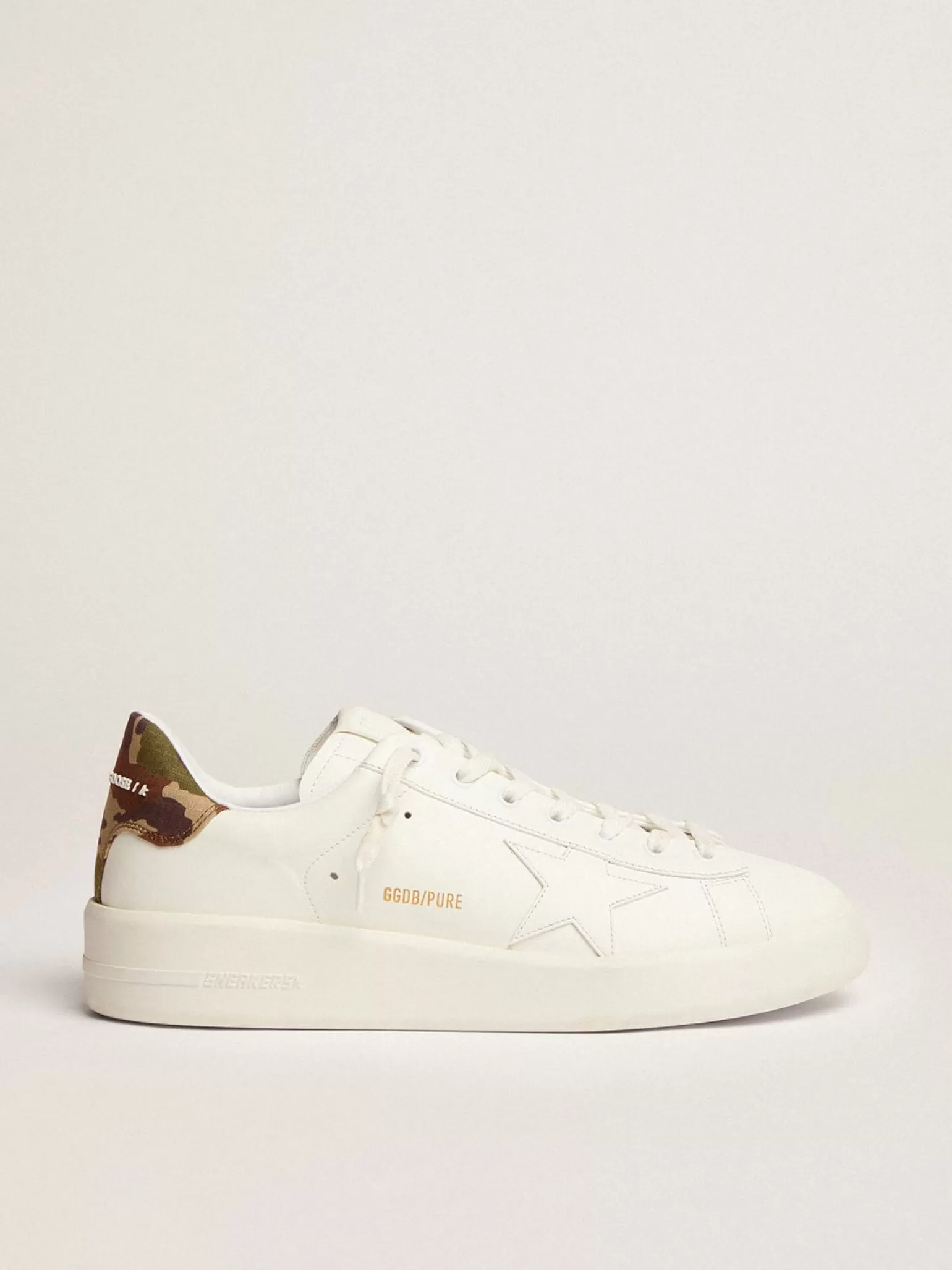 Outlet Purestar masculino de couro branco e estrela tom sobre tom Purestar