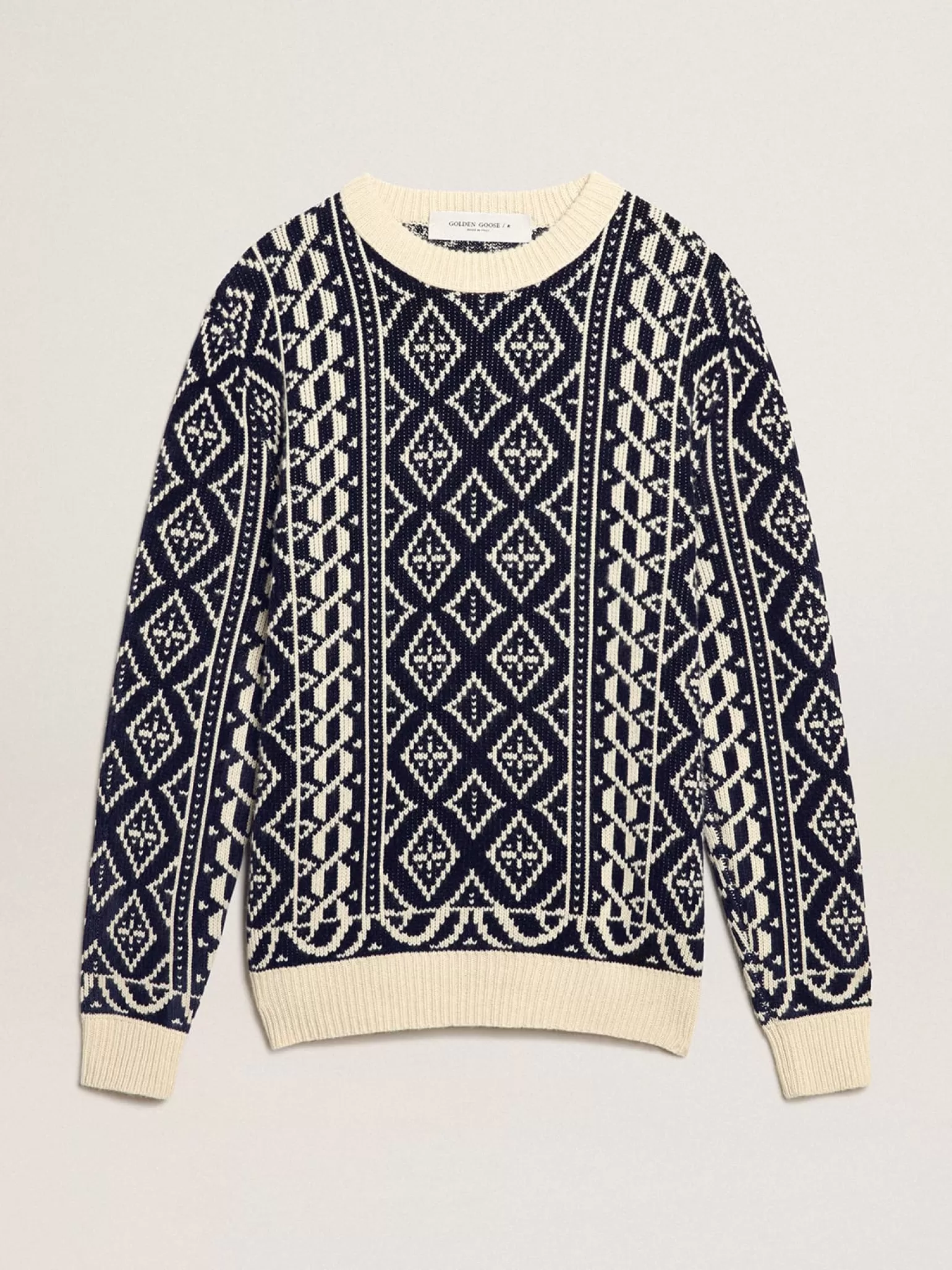 Discount Round-neck sweater with geometric pattern Malhas