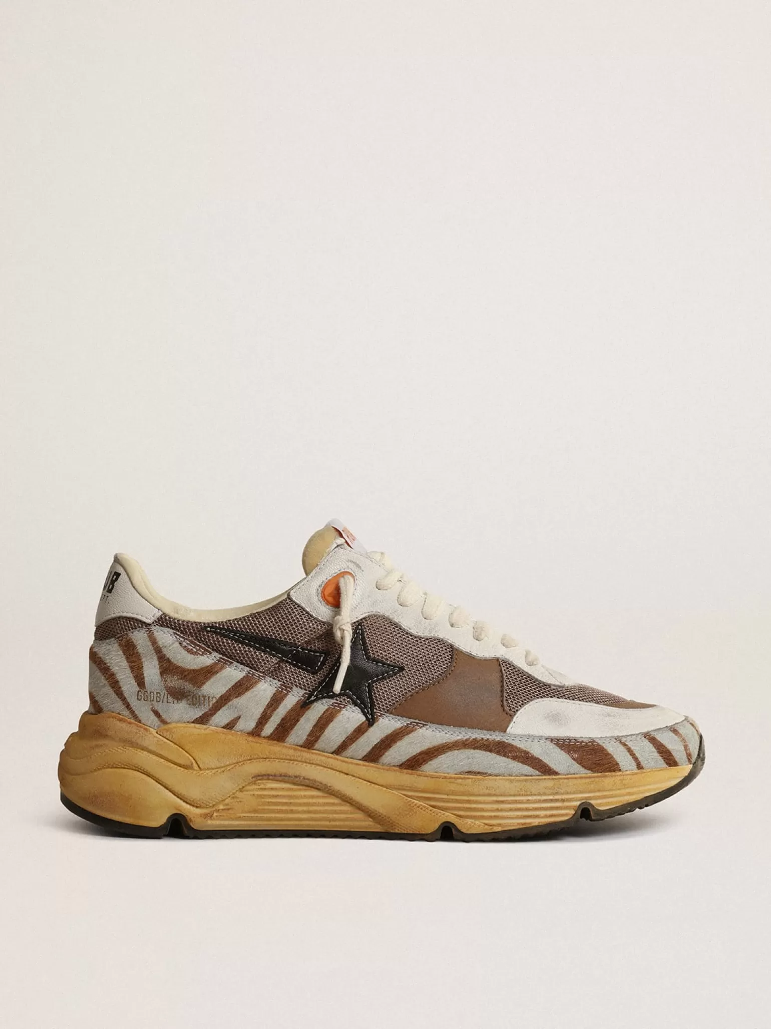 Cheap Running Sole LAB masculino de tecido marrom e couro cavalinho Running Sole