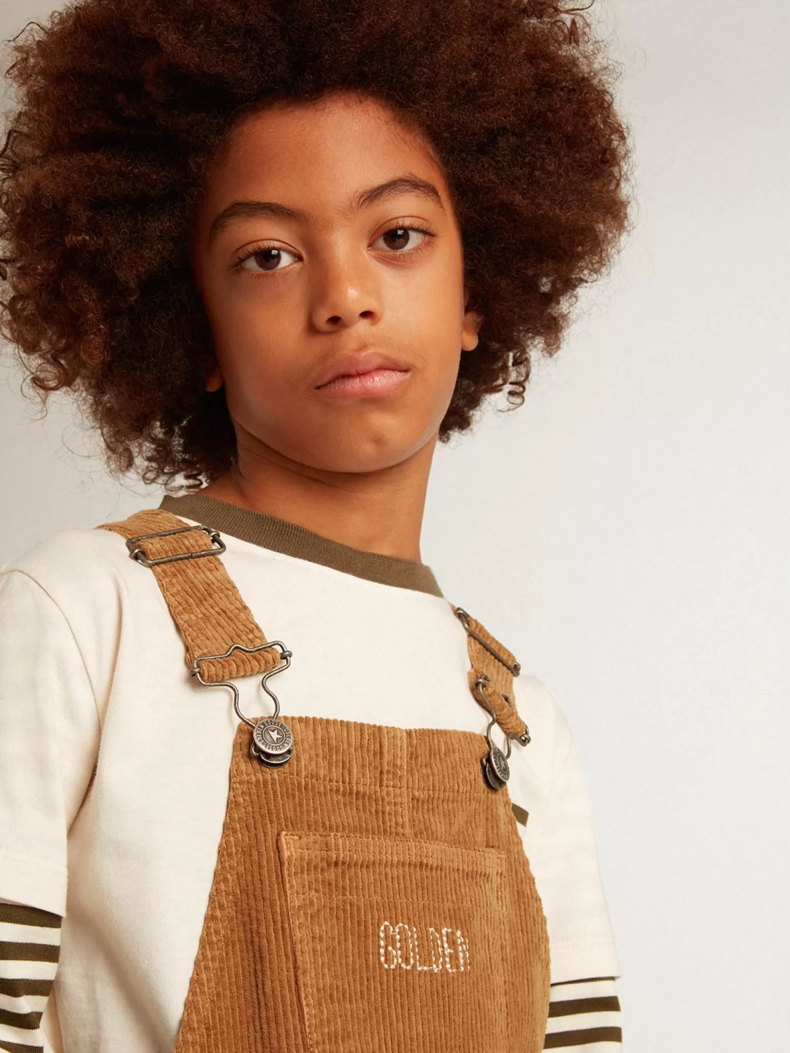 Best Sale Salopete de algodão com efeito aveludado cor de cortiça Roupas de cima (4-12 years) | Roupas de cima (4-12 years)