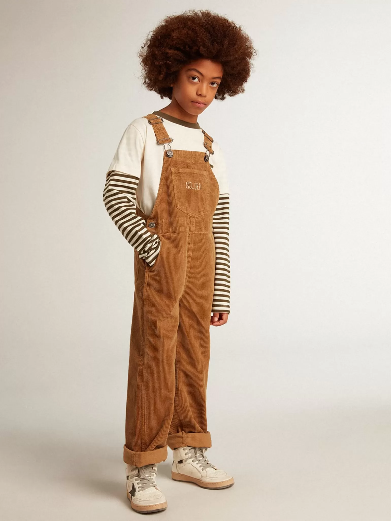 Best Sale Salopete de algodão com efeito aveludado cor de cortiça Roupas de cima (4-12 years) | Roupas de cima (4-12 years)