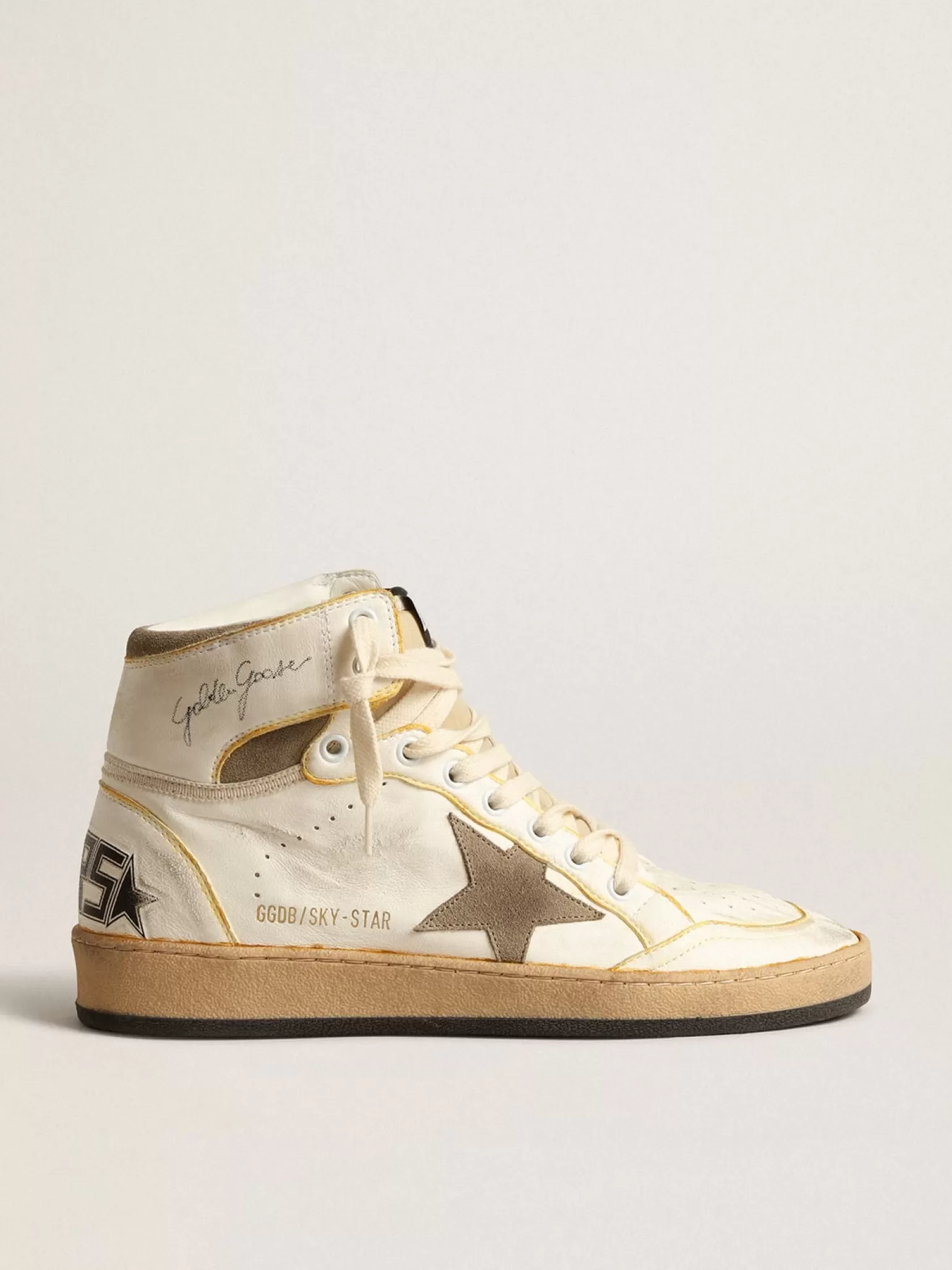 Cheap Sky-Star Feminino de napa branca com estrela de suede havana-rosado MULHER Sky-Star