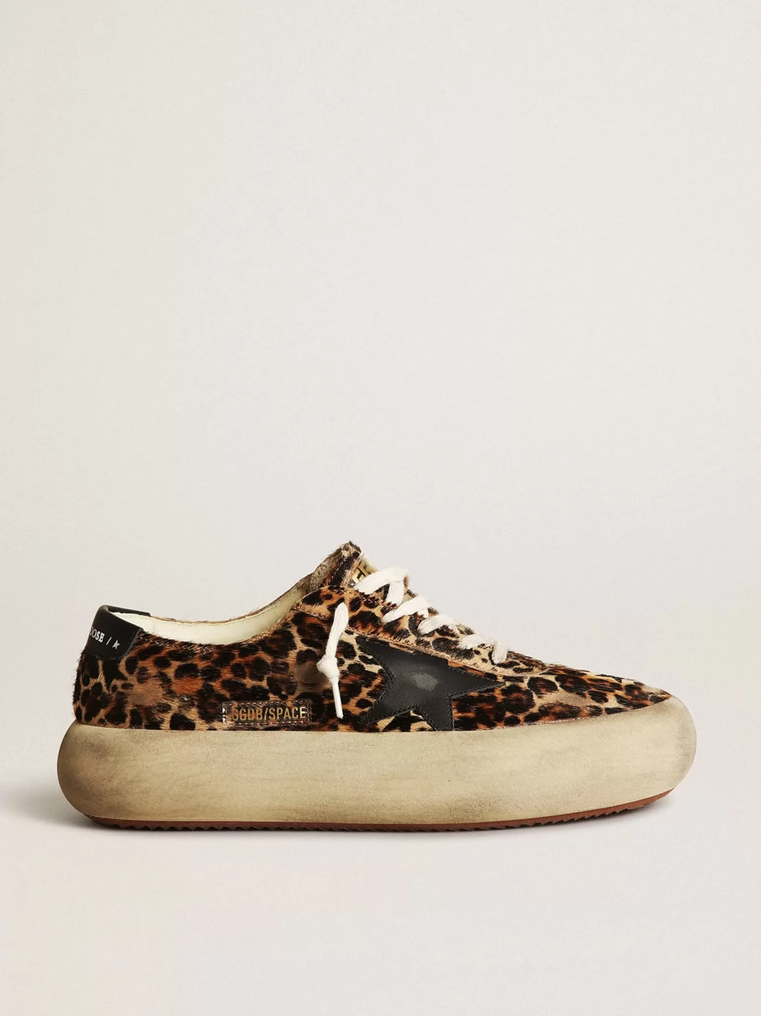 Clearance Space-Star feminino de cavalinho com estampa leopardo e estrela preta MULHER Space-Star