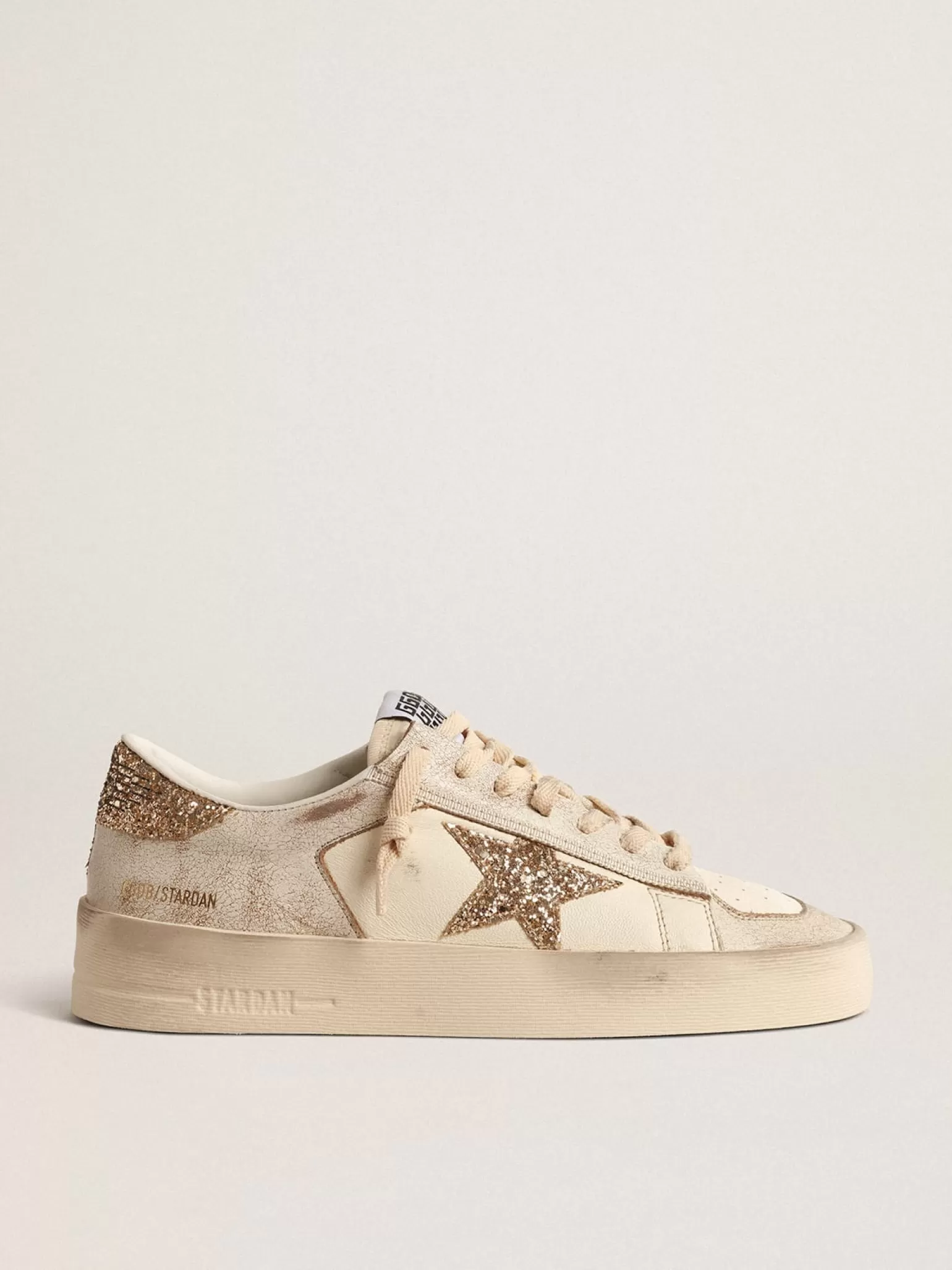 Discount Stardan de napa cor cru com estrela e talão de glitter dourado MULHER Beachwear | Stardan