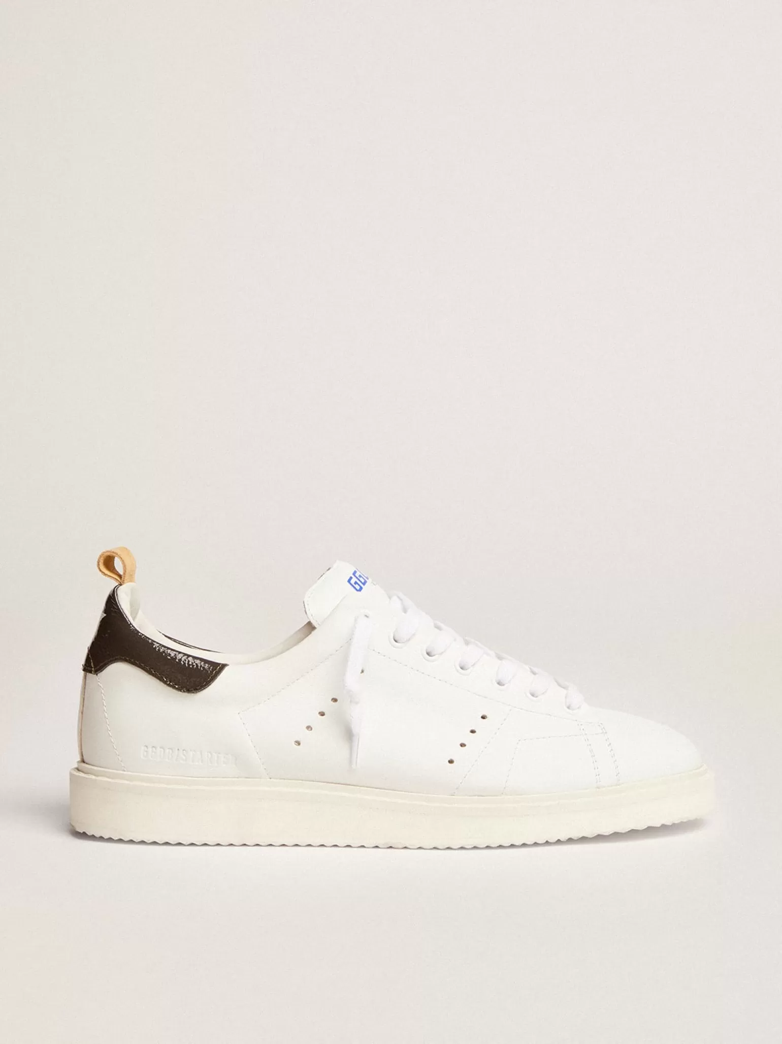 Store Starter Masculino de naplak branco com talão de couro envernizado Starter