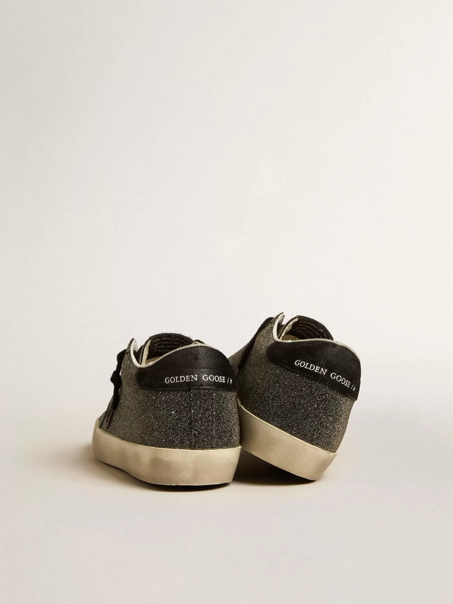 Online Super-Star Feminino com cristais Swarovski pretos com estrela de suede preto MULHER Super-Star