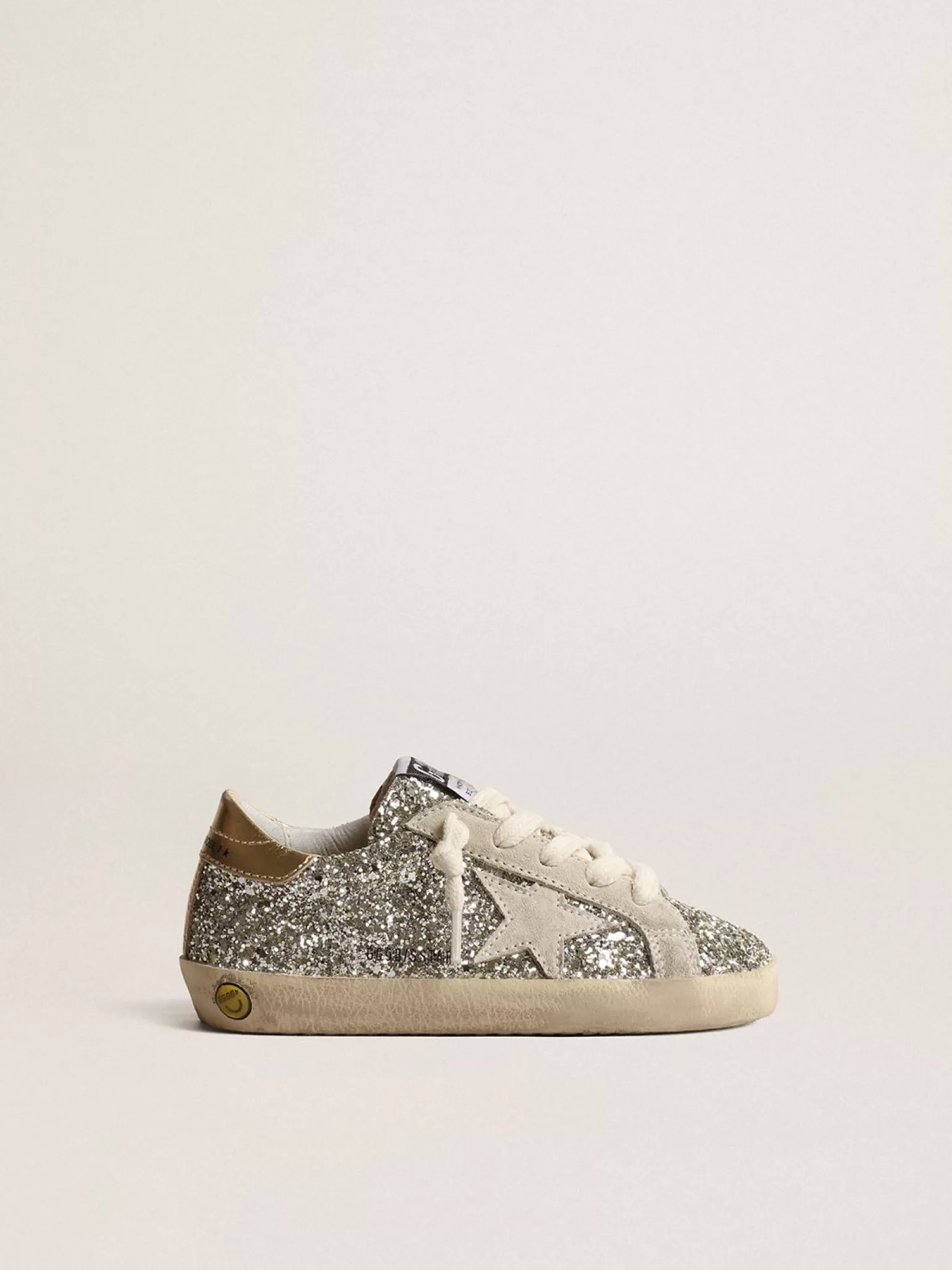 Best Sale Super-Star Junior de glitter com estrela de suede e talão dourado Meninas pequenas (1-3 anos)
