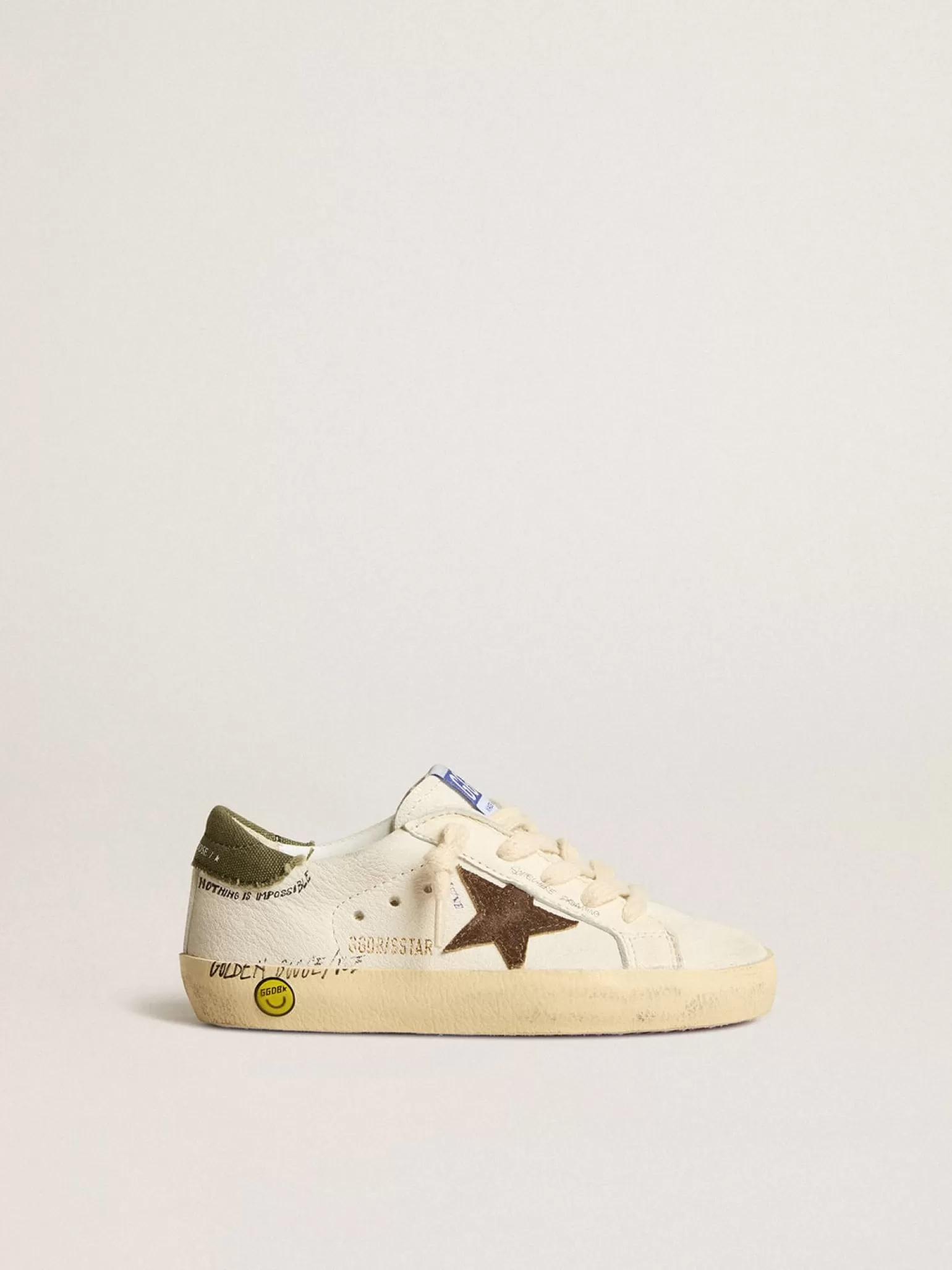 Clearance Super-Star Junior de napa com estrela de suede e talão verde Meninos pequenos (1-3 anos)