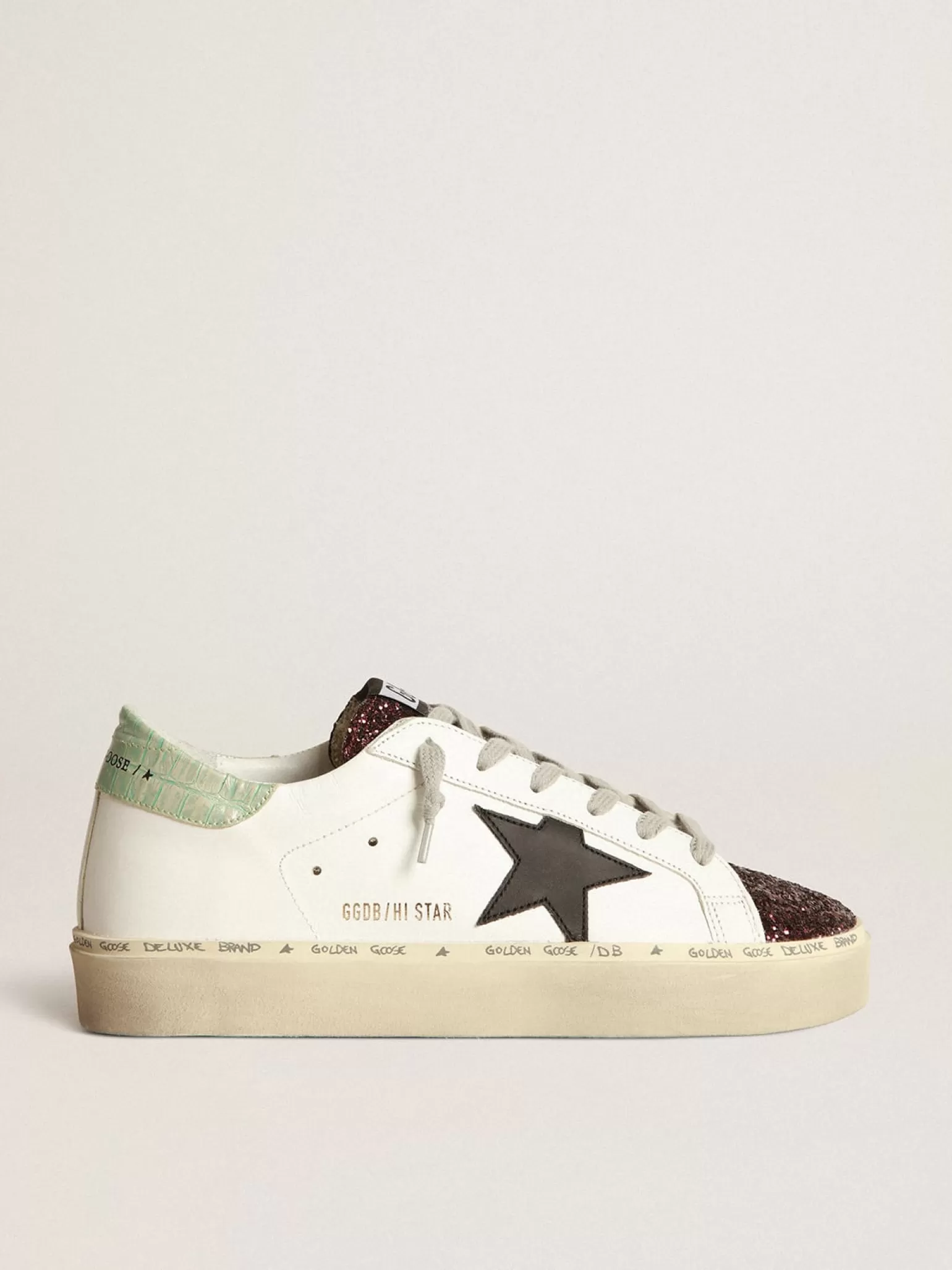 Online Tênis Hi-Star branco com inserção de glitter e estrela preta MULHER Hi Star