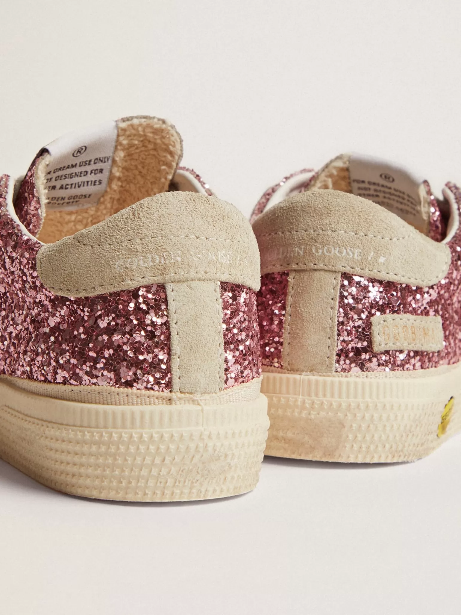 Best Sale Tênis May de glitter rosa com estrela e talão de suede cinza gelo Meninas (4-10 anos)