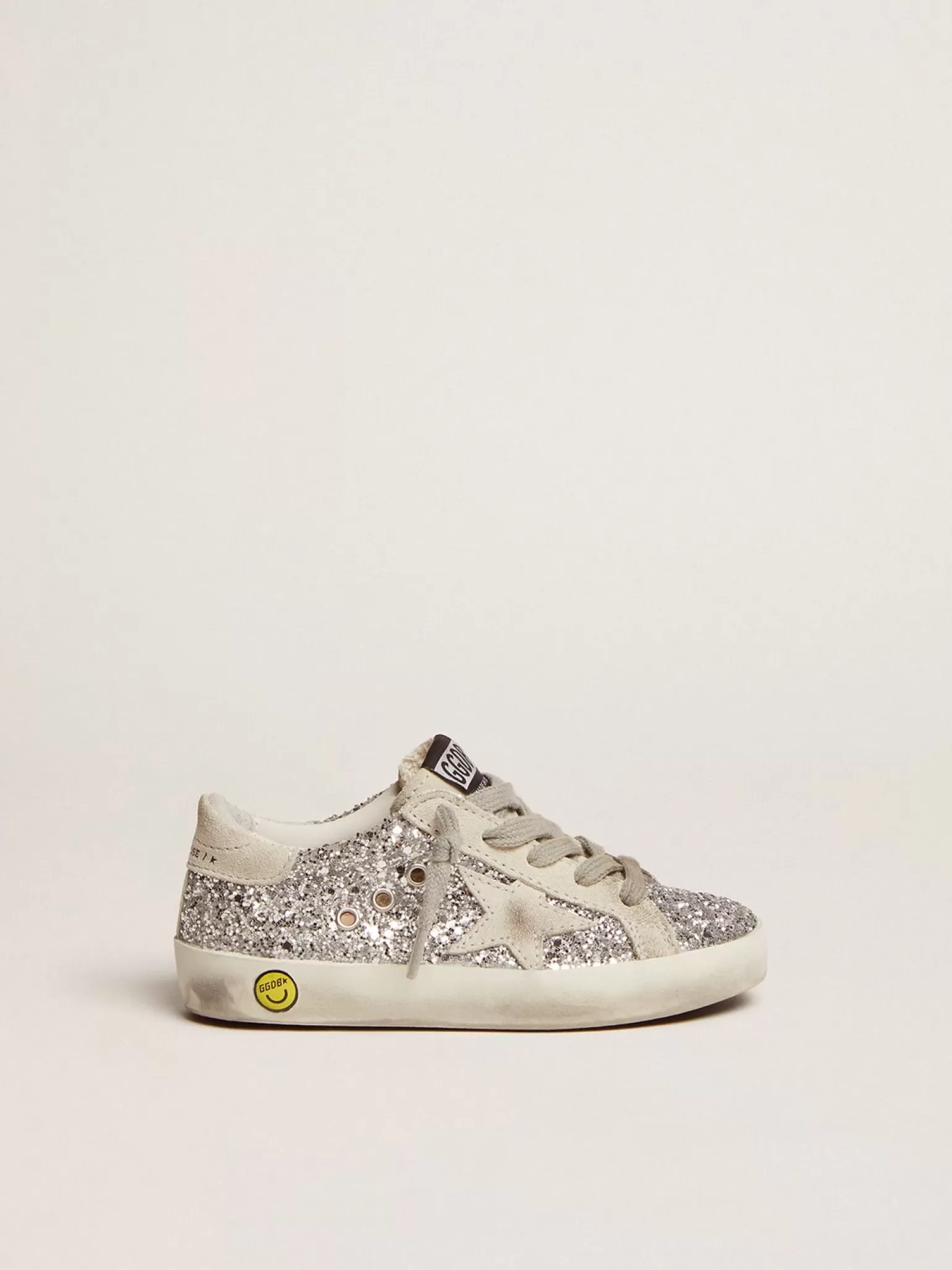 Best Tênis Super-Star Junior com glitter prateado e detalhes de suede Meninas pequenas (1-3 anos)