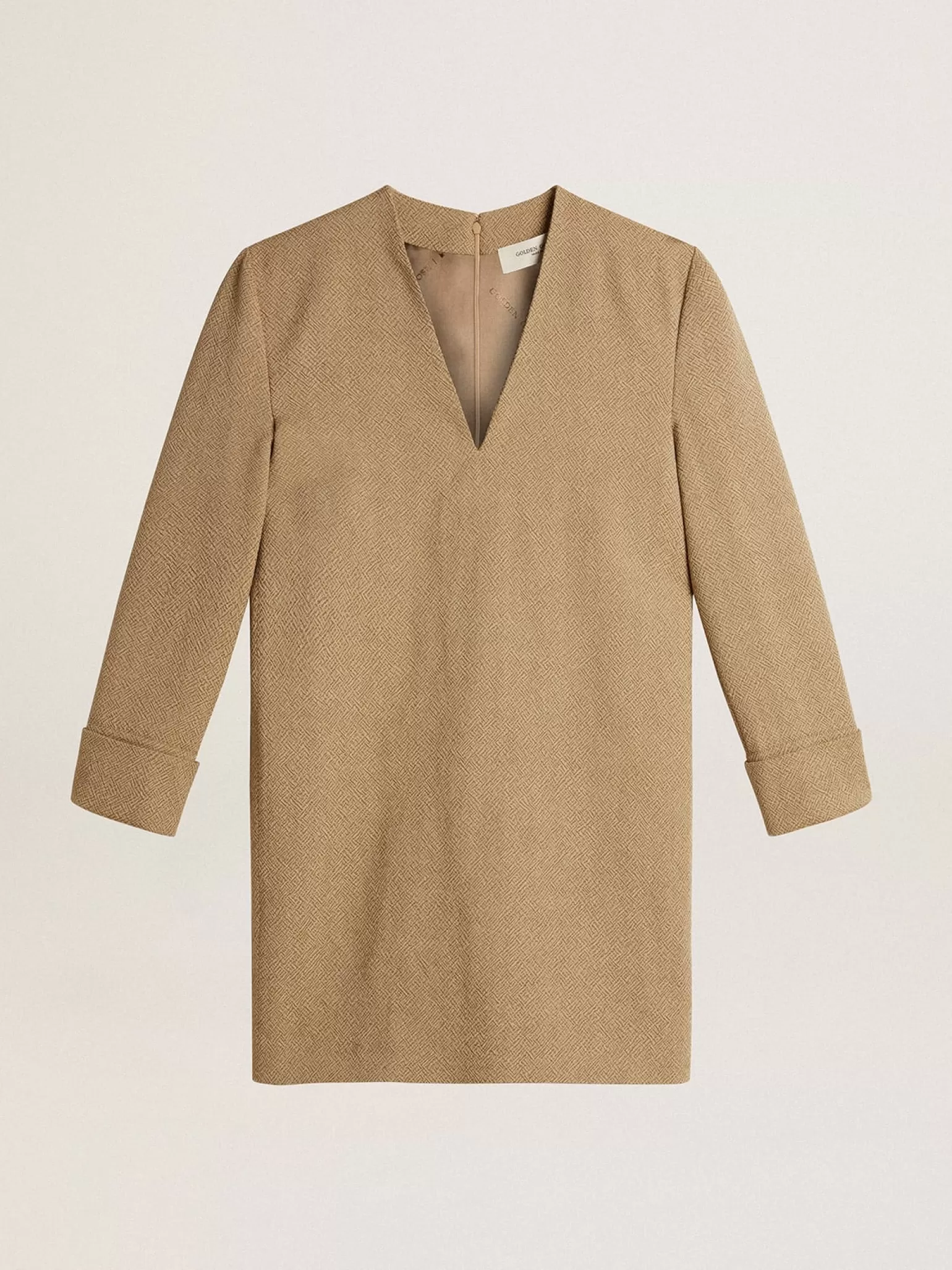 Fashion Vestido curto de lã cor de faia clara MULHER Vestidos e macacões