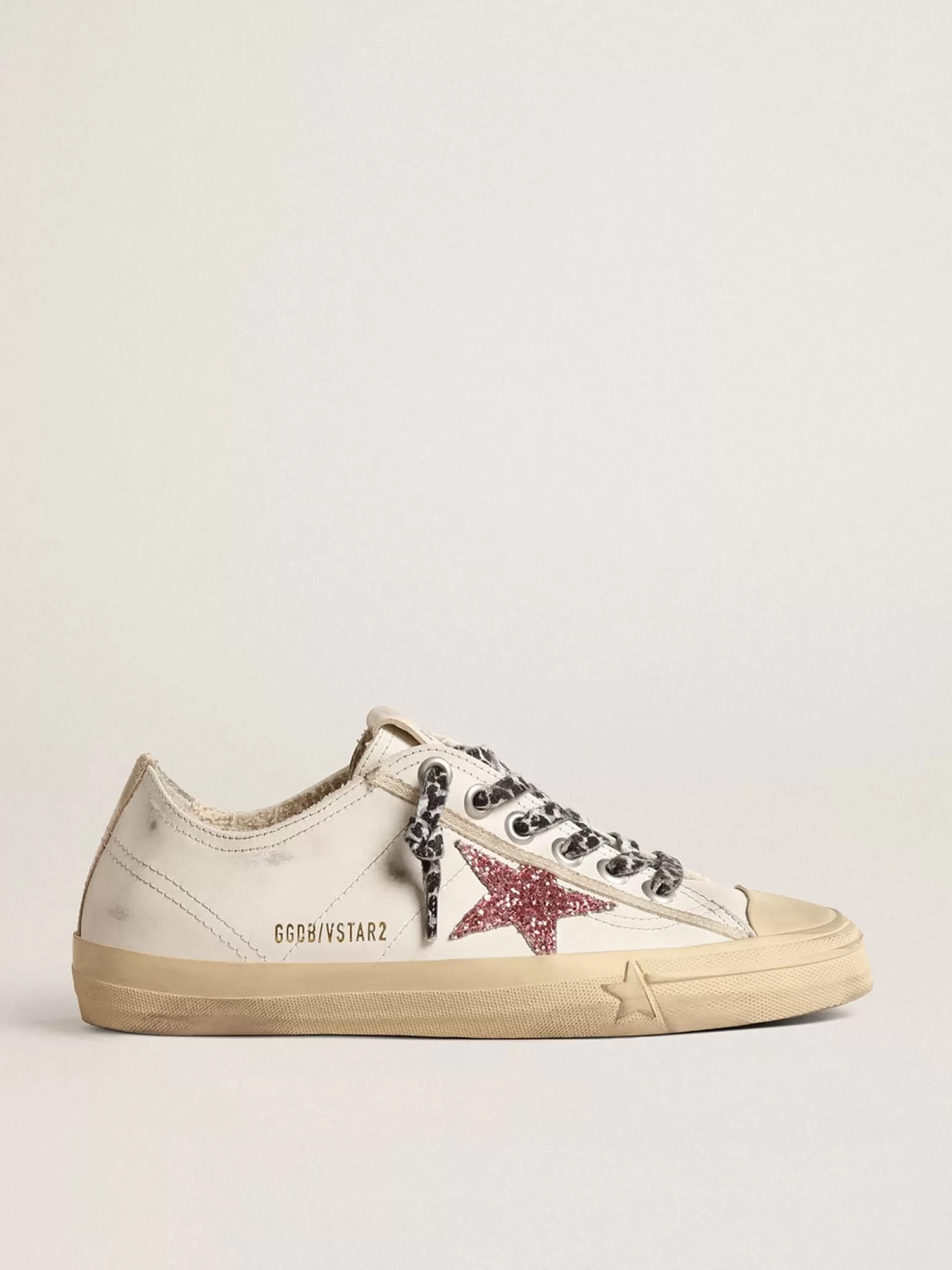 Online V-Star com estrela de glitter rosa e talão de couro metálico MULHER Beachwear | V-Star
