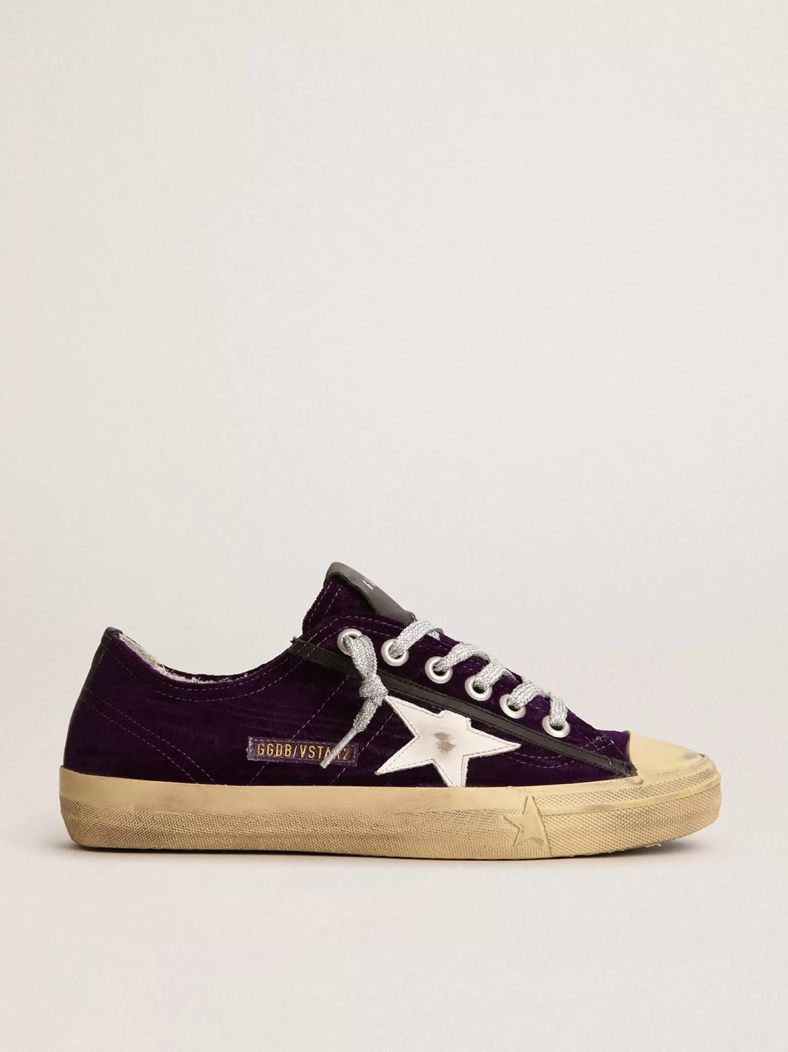 Cheap V-Star Feminino LTD de veludo roxo com estrela de couro branco MULHER V-Star