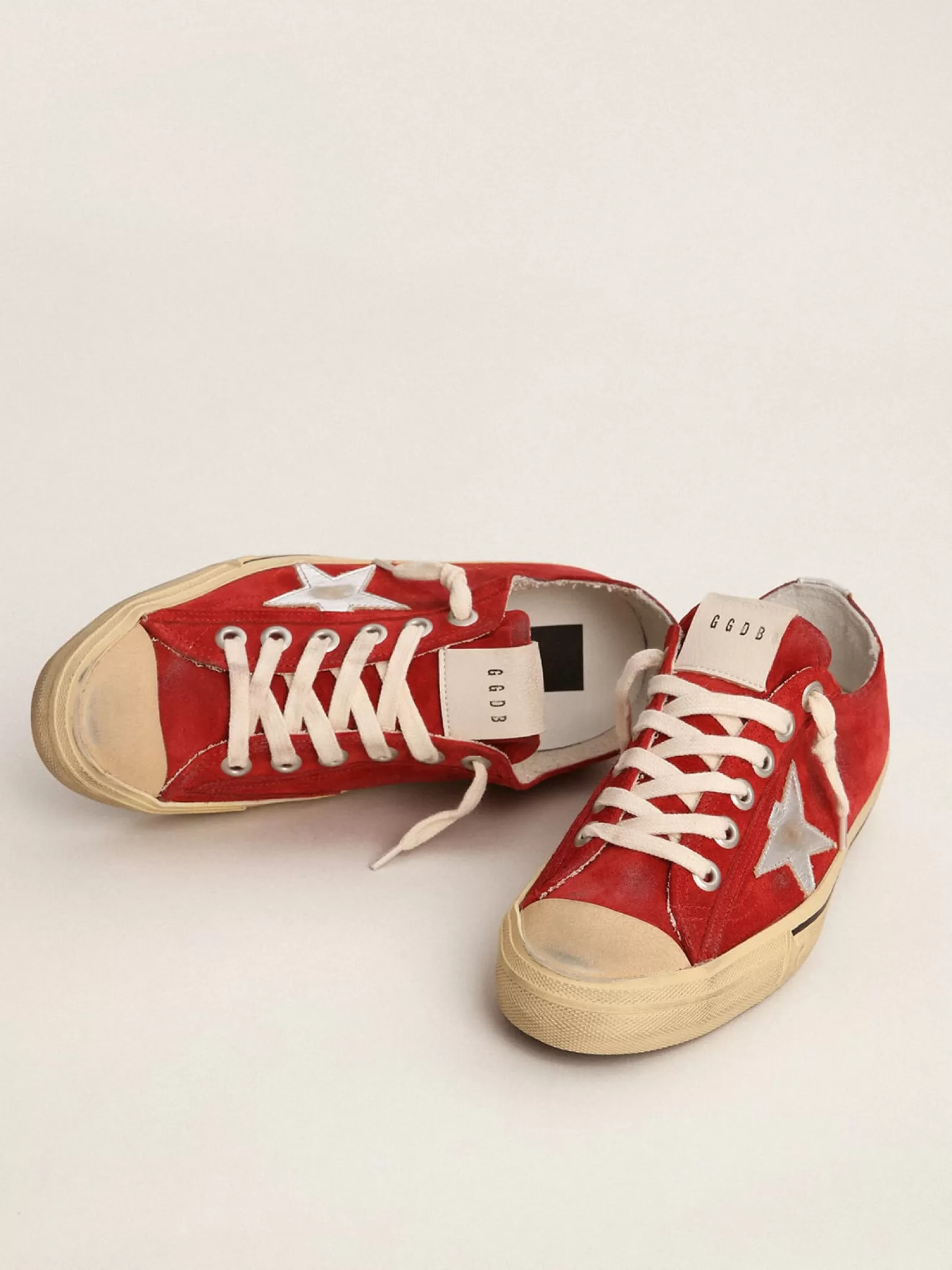 Cheap V-Star LTD feminino de suede vermelho escuro com estrela prateada MULHER V-Star