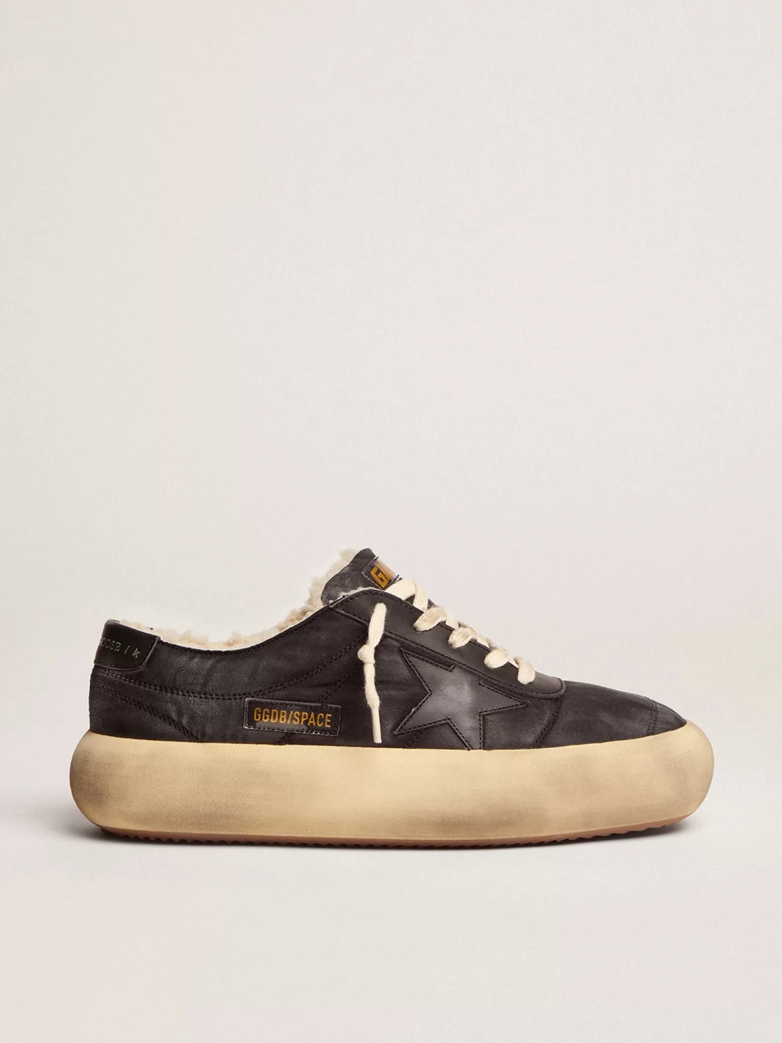 Best Sale Women's Space-Star shoes in quilted nylon with shearling lining MULHER Space-Star